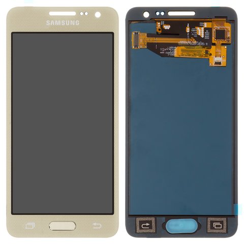 Дисплей для Samsung A300 Galaxy A3, золотистий, без регулювання яскравості, без рамки, Сopy, TFT 