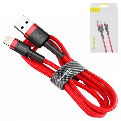 USB кабель Baseus Cafule, USB тип A, Lightning, 100 см, 2,4 А, червоний, #CALKLF B09