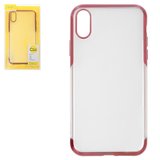 Чохол Baseus для iPhone XR, червоний, прозорий, пластик, #WIAPIPH61-DW09