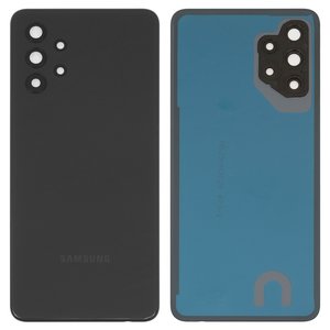 Задняя панель корпуса для Samsung A325 Galaxy A32, черная, со стеклом камеры