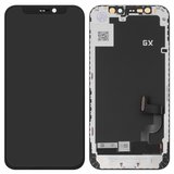 Дисплей для iPhone 12 mini, чорний, з рамкою, High Copy, (OLED), GX OEM hard