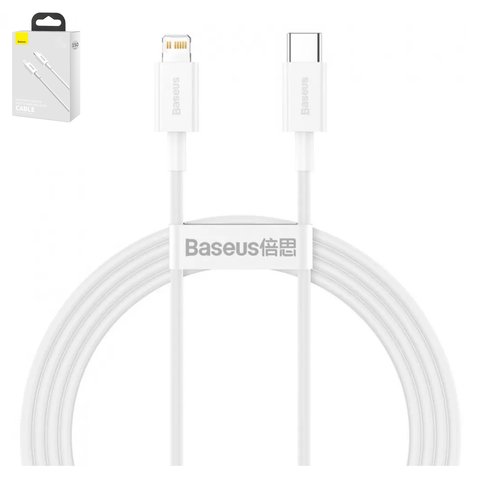 USB кабель Baseus Superior, USB тип C, Lightning, 150 см, 20 Вт, білий, #CATLYS B02