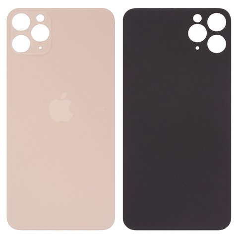 Задняя панель корпуса для iPhone 11 Pro Max, золотистая, не нужно снимать стекло камеры, Original PRC , big hole, matte gold