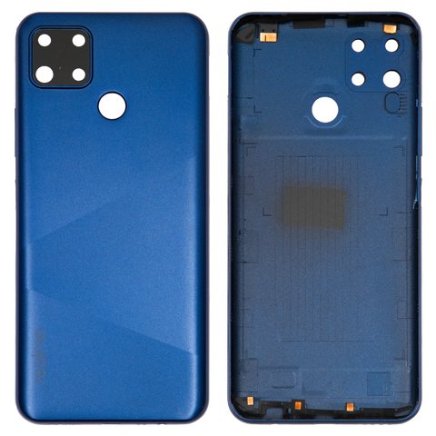Задняя панель корпуса для Realme C12, синяя, со стеклом камеры