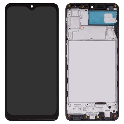 Дисплей для Samsung A225 Galaxy A22, черный, с рамкой, Сopy, TFT 