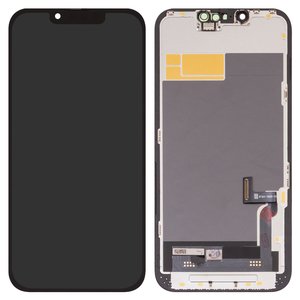 Дисплей для iPhone 13, черный, с рамкой, High Copy, без ошибки, OLED , DD OLED OEM soft, diagnosable