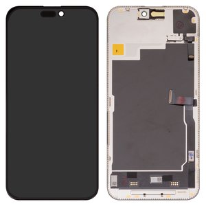 Дисплей для iPhone 15 Pro Max, чорний, з рамкою, High Copy, без помилки, OLED , DD OLED OEM soft, 120Hz, diagnosable