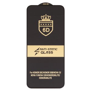 Захисне скло ESD 6D для Huawei Honor 200 Lite, Honor X8b, сумісне з чохлом, Full Glue, Anti Static, без упаковки , чорний