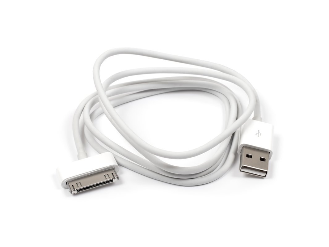 acumular el fin espía USB Cable, (USB type-A, 30 pin for Apple, white) - All Spares