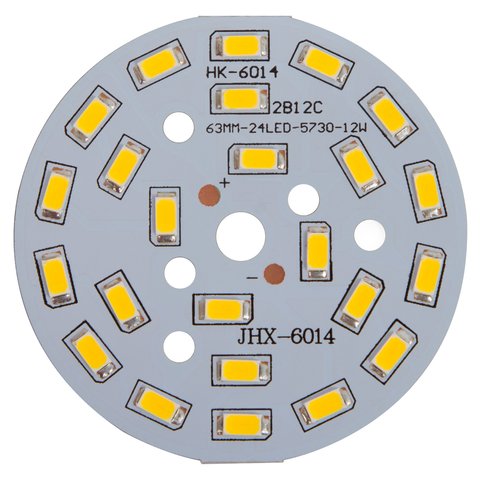 PCB with LEDs 12 W cold white, 1440 lm, 63 mm 