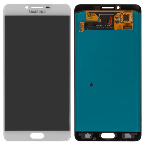 Pantalla LCD puede usarse con Samsung C9000 Galaxy C9, Galaxy C9 Pro, blanco, sin marco, Original PRC , original glass