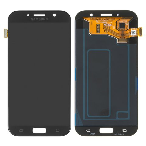 LCD compatible with Samsung A720 Galaxy A7 2017 , black, without frame, Original, service pack, original glass  #GH97 19723A