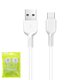 USB Cable Hoco X13, (USB type-A, USB type C, 100 cm, 2.4 A, white) #6957531061199