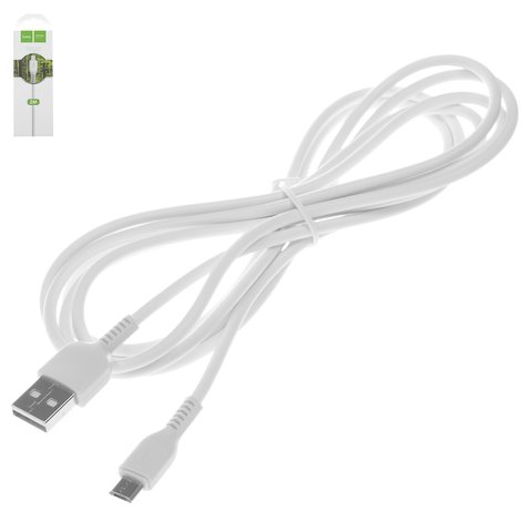 USB Cable Hoco X20, USB type A, micro USB type B, 200 cm, 2.4 A, white  #6957531068891