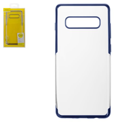 Case Baseus compatible with Samsung G975 Galaxy S10 Plus, dark blue, colourless, transparent, silicone  #ARSAS10P MD03