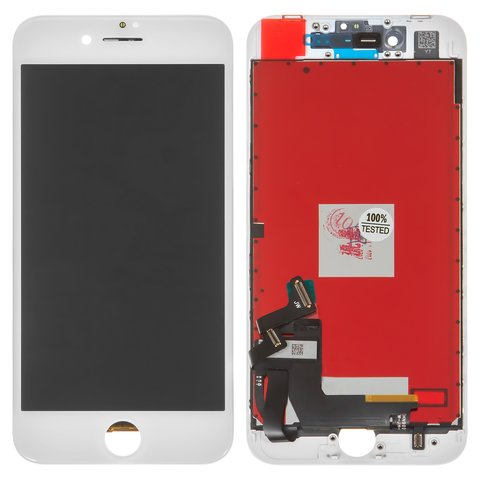 Дисплей для iPhone 8, iPhone SE 2020, белый, с рамкой, AAA, Tianma, с пластиками камеры и датчика приближения