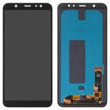 LCD compatible with Samsung A605 Dual Galaxy A6+ (2018), (black, without frame, High Copy, original LCD size, (OLED))