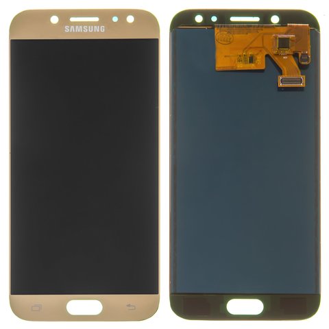 LCD compatible with Samsung J530 Galaxy J5 2017 , golden, with light adjustable, without frame, Copy, TFT  