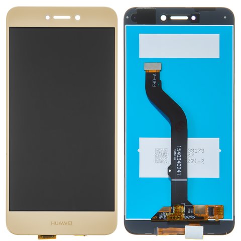 LCD compatible with Huawei GR3 (2017), Honor 8 Lite, Nova Lite P8 Lite (2017), P9 Lite (2017), (golden, grade B, Logo Huawei, without frame, Copy, PRA-LA1, PRA-LX2, PRA-LX1, PRA-LX3) - All Spares