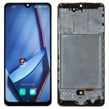 Дисплей для Samsung A315 Galaxy A31, черный, с рамкой, High Copy, с широким ободком, (OLED)