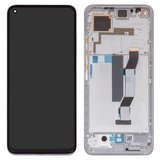 LCD compatible with Xiaomi Mi 10T, Mi 10T Pro, Redmi K30s, (silver, with frame, Original (PRC), M2007J3SG, M2007J3SY, M2007J3SP, M2007J3SI, M2007J17C, M2007J3SC)