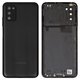 Housing Back Cover compatible with Samsung A037F Galaxy A03s, (black, with camera lens)
