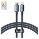 USB кабель Baseus Crystal Shine Series, USB тип-C, Lightning, 120 см, 20 Вт, черный, #CAJY000201