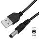 Power Supply Cable compatible with Fiber Media Converters, (USB type-A, DC, 5V/1A, d 5.5 mm, d 2.1 mm)