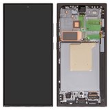 LCD compatible with Samsung S928 Galaxy S24 Ultra, (black, with frame, Original (PRC), titanium black)