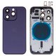 Housing compatible with iPhone 14 Pro, (purple, with SIM card holders, with side buttons, HC, Global, deep purple)