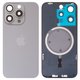 Housing Back Cover compatible with iPhone 15 Pro, (gray, with camera lens, Original (PRC), natural titanium)