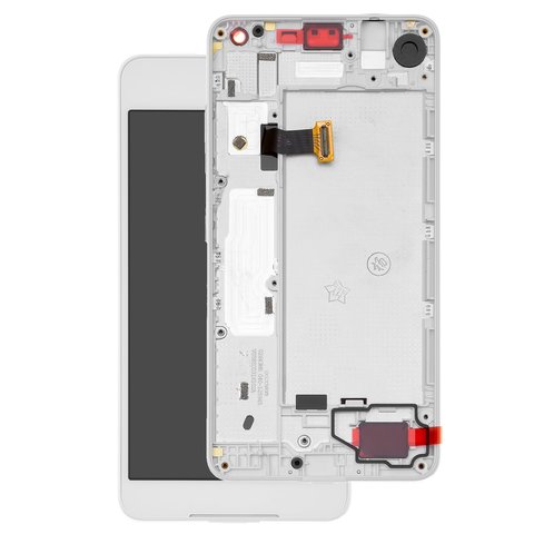 LCD compatible with Nokia 650 Lumia, white, with frame
