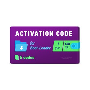 Boot Loader 2.0 Activation Code 1 year, 5 codes x 100 GB 
