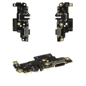 Flat Cable compatible with Xiaomi Redmi Note 8 Pro, headphone connector, charge connector, with microphone, with components, Original PRC , charging board, M1906G7I, M1906G7G 