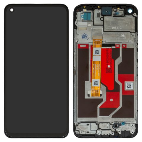 LCD compatible with Oppo A36, A76, black, with frame, High Copy, CPH2375, BV06663M L01 MB00, AA255 BOEE, P6604H3L0 FPCA P1.1 