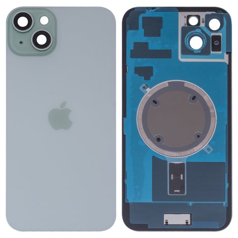 Housing Back Cover compatible with iPhone 15 Plus, green, with camera lens, PRC