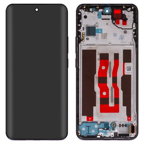 LCD compatible with Oppo Reno12 CPH2625 , black, with frame, Original PRC , matte brown 