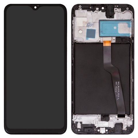 LCD compatible with Samsung A105 Galaxy A10, black, with frame, High Copy 
