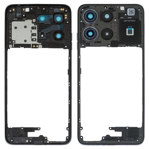 Housing Middle Part compatible with Motorola Moto G15, black 