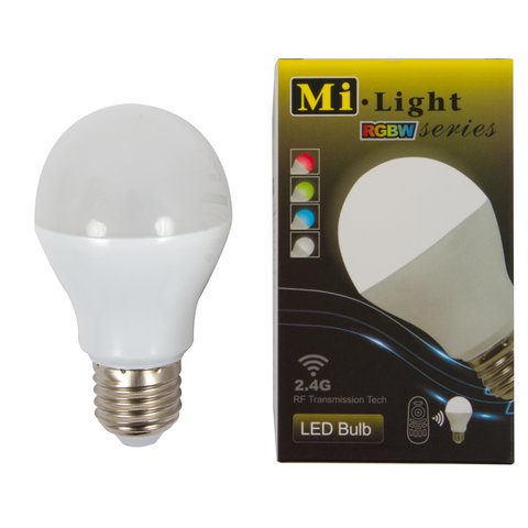 Lámpara LED MiLight RGBW 6W E27 WW luz blanca cálida 