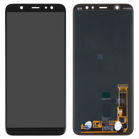 Pantalla LCD puede usarse con Samsung A605 Dual Galaxy A6+ 2018 , negro, sin marco, Original PRC , original glass