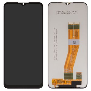 Pantalla LCD puede usarse con Samsung A025F DS Galaxy A02s, M025 Galaxy M02s, negro, sin marco, Original PRC , con cable plano amarillo, 160,5x72 mm 