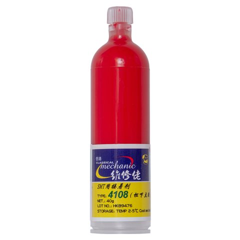 Adhesivo Mechanic 4108, rojo, para SMT, 40 g, compound