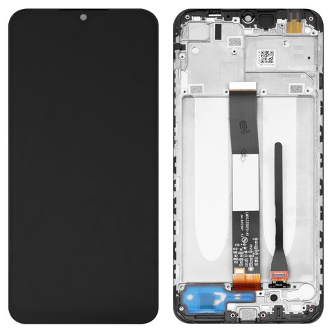Pantalla LCD puede usarse con Xiaomi Redmi 9AT, negro, con marco, Original PRC , M2006C3LVG
