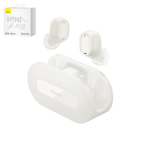 Auricular Baseus Bowie EZ10, inalámbrica, blanco, con funda de carga, #A00054300226 Z1