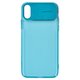 Чехол Baseus для iPhone X, iPhone XS, голубой, со вставкой из PU кожи, прозрачный, пластик, PU кожа, #WIAPIPH58-SS13