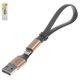 Кабель для зарядки Baseus Nimble, USB тип-A, Lightning, 23 см, 2 A, золотистий, #CALMBJ-0V