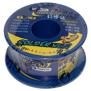 Припій Mechanic SX 862, Sn 63% , Pb 37%, флюс 1 3%, 0,3 мм, 60 г