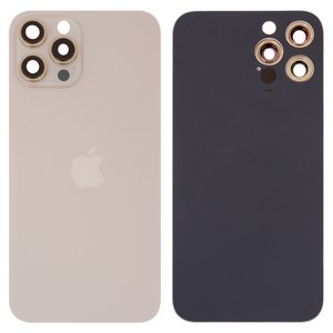Задняя панель корпуса для iPhone 12 Pro Max, золотистая, со стеклом камеры, small hole