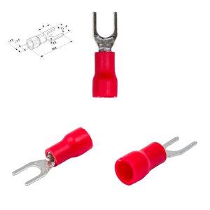 Наконечник SV1.25 3.5, 3,5 мм, вилковий, ізольований, червоний, 10 шт., 0,5 1,5 мм²